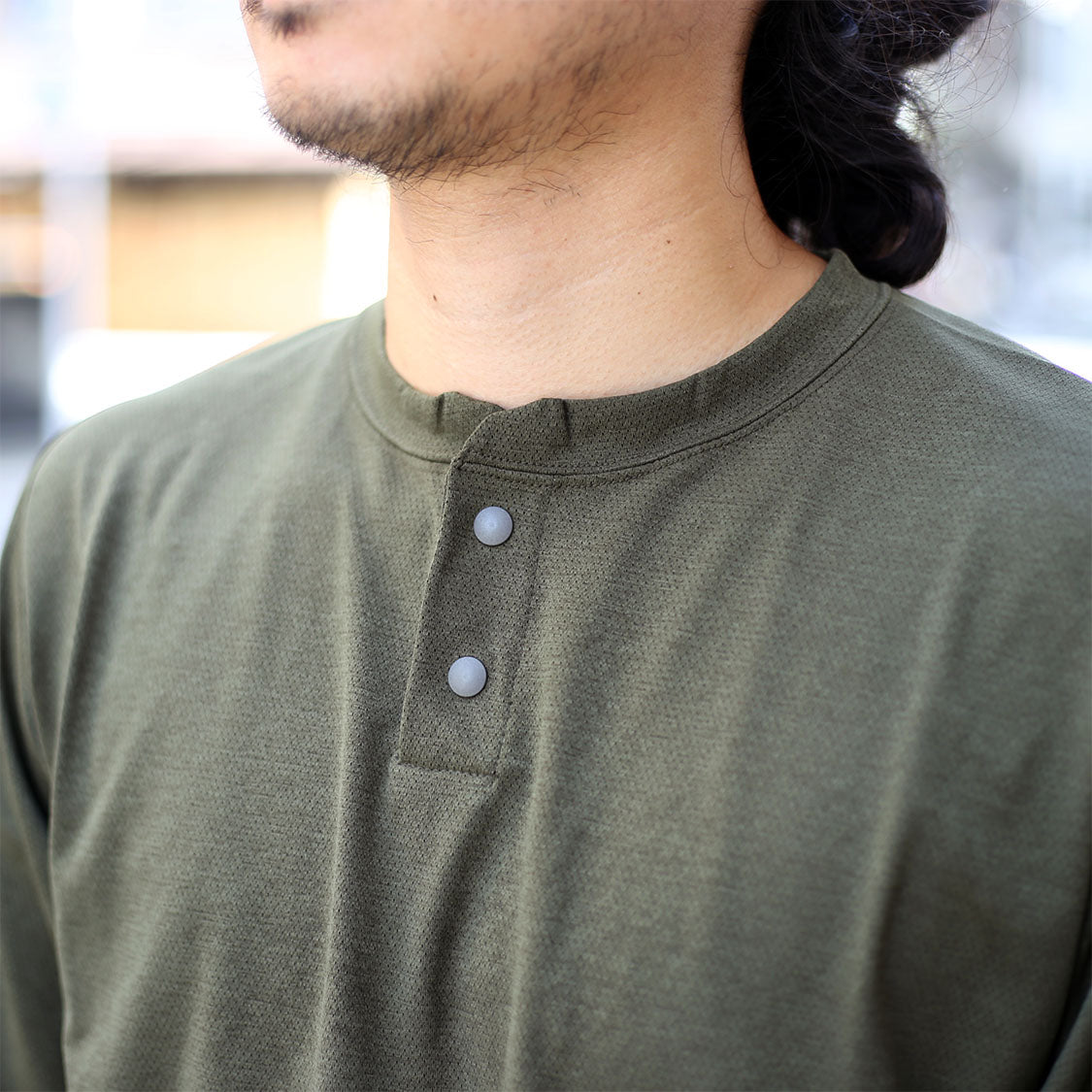 ナリフリ / NFC アクティブメッシュヘンリーネックTシャツ