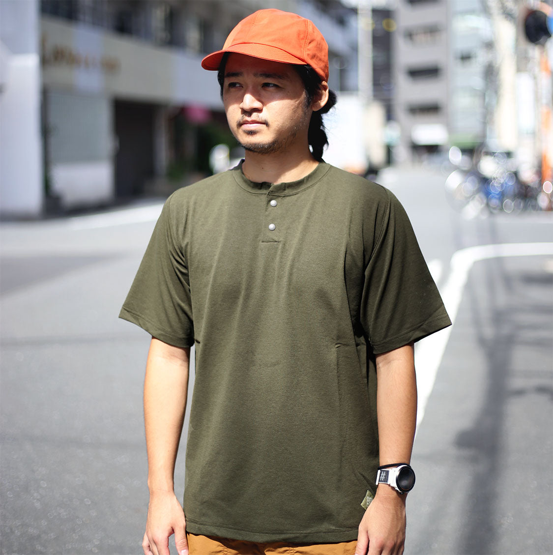 ナリフリ / NFC アクティブメッシュヘンリーネックTシャツ