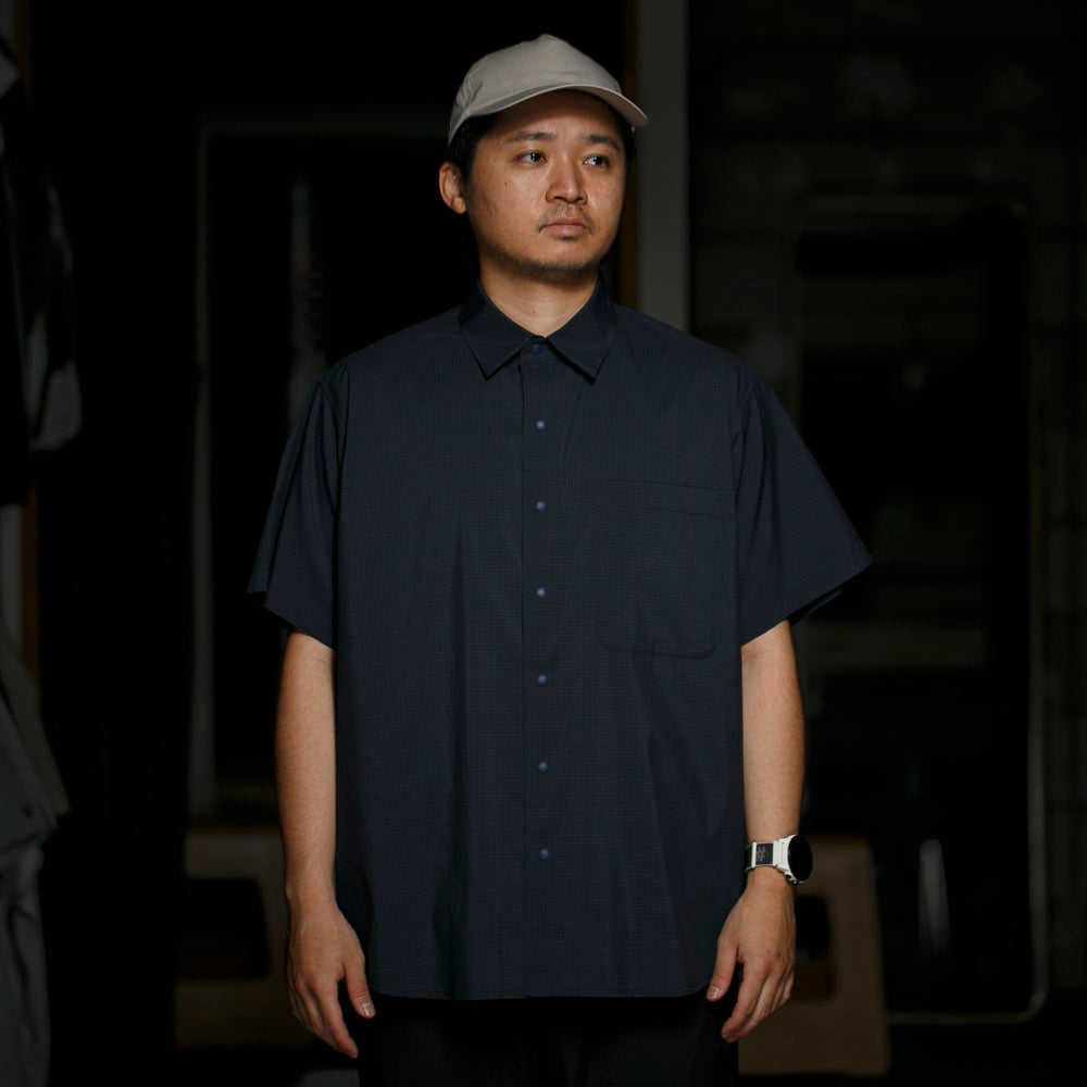 ペーパースカイ / マガジン チェック ビッグ ハーフ シャツ