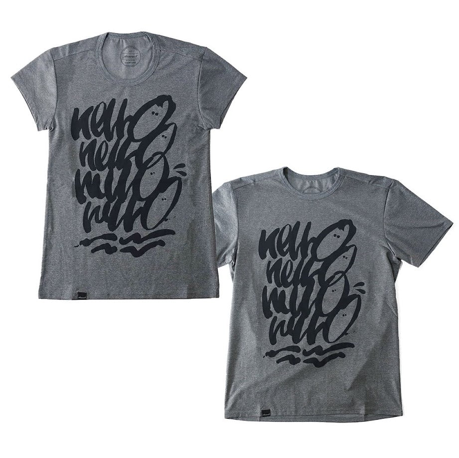 アンサーフォー / Tシャツ “HelloHelloHelloHello”(Gray)